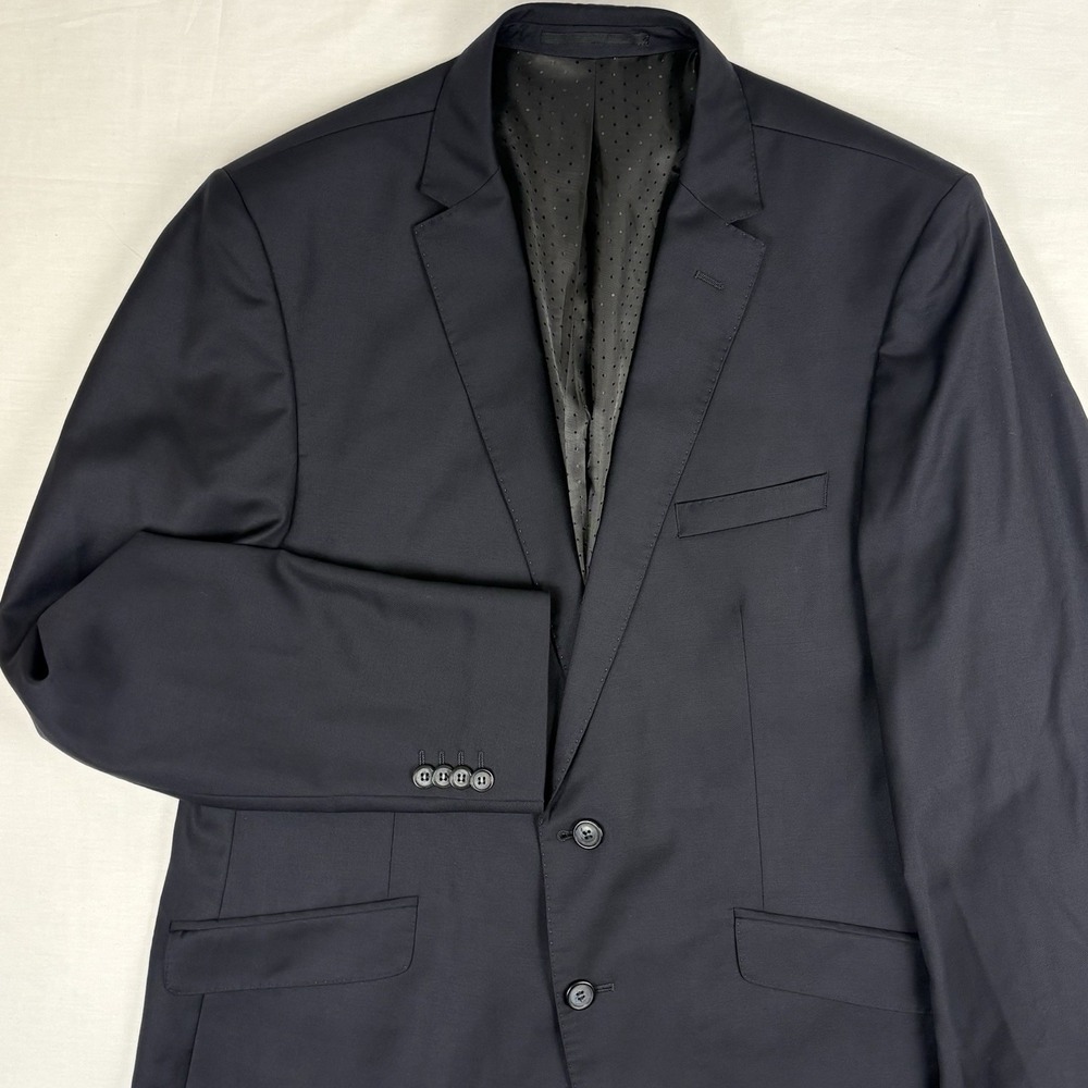 Giotto New-Gen Navy Wool Blend Sport Coat 2-Button Side Vent Pick Stitch